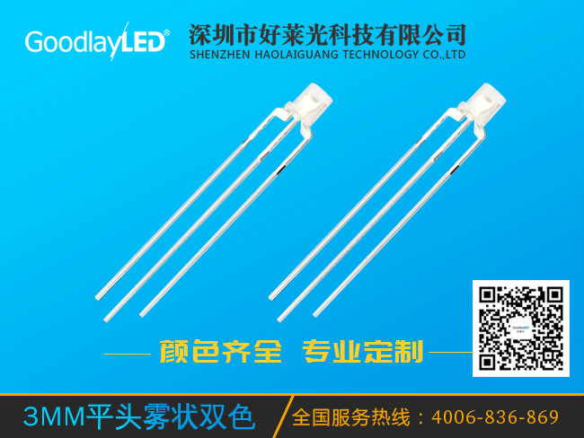3MM flat head foggy two-color